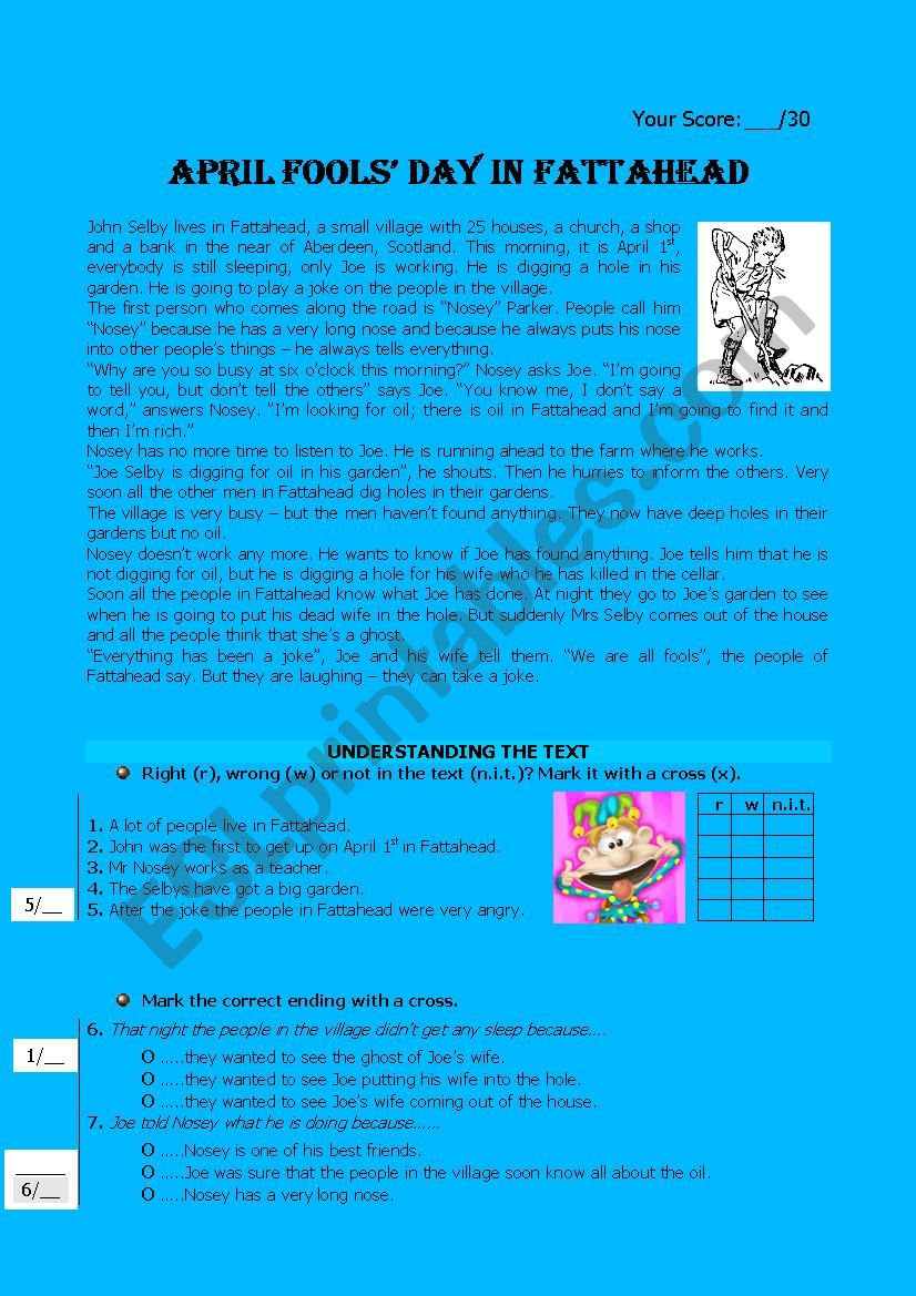 APRIL FOOL´S DAY - ESL worksheet by bslk