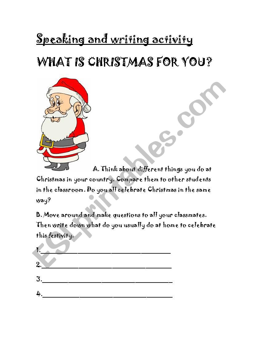 What is Christmas for you? worksheet