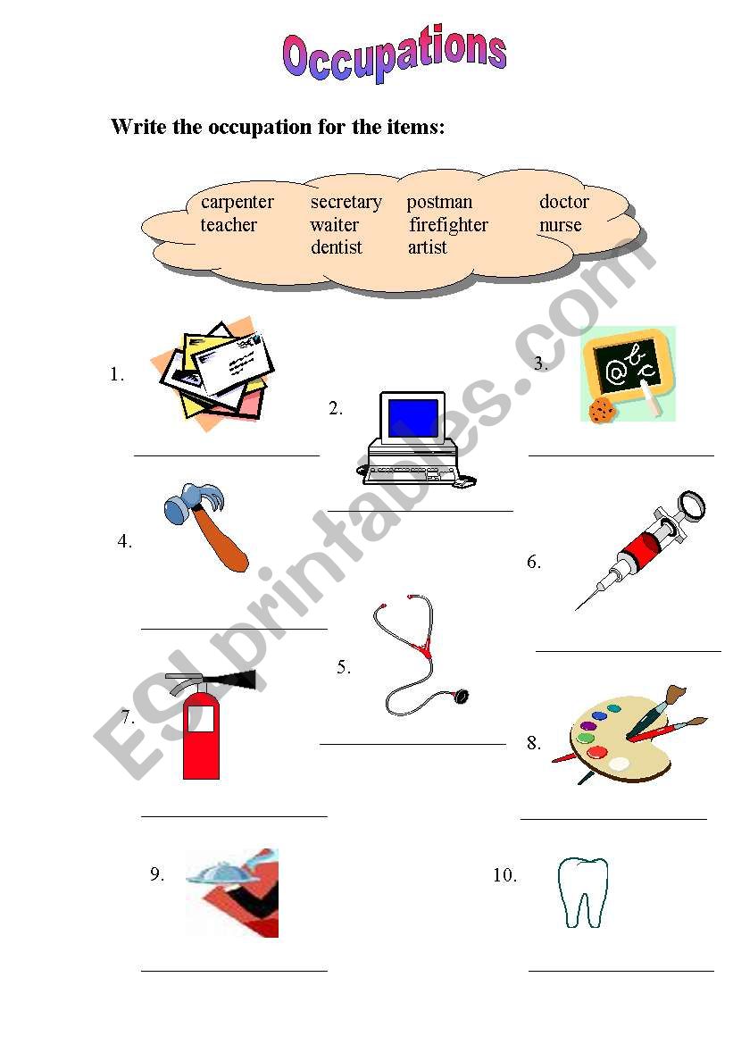 Jobs worksheet