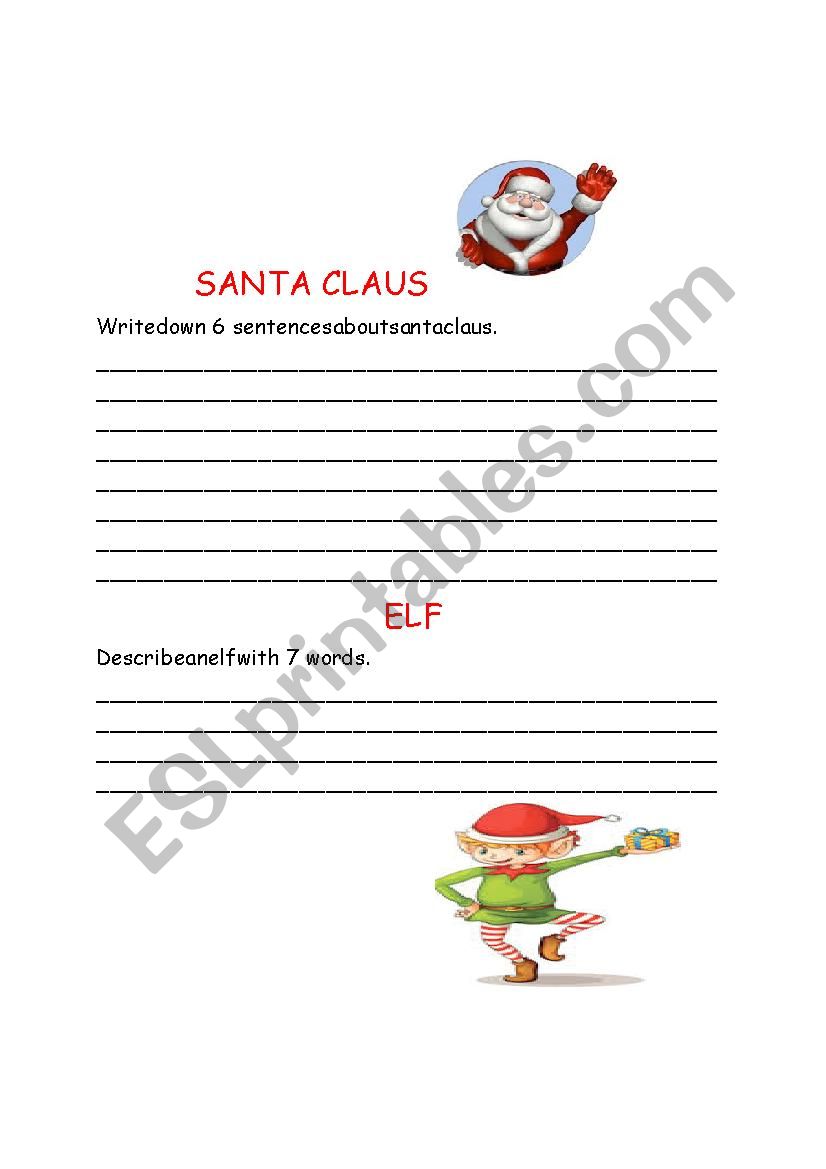 CHRISTMAS THINGS worksheet