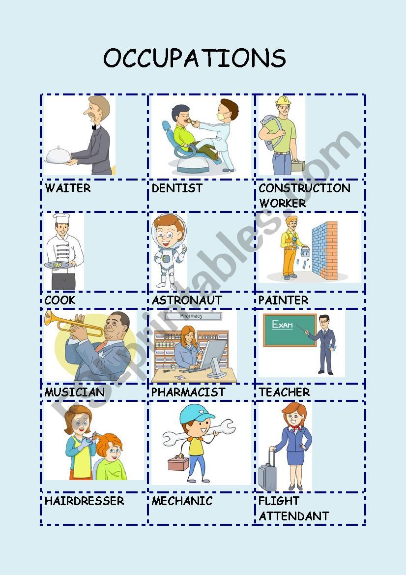 OCCUPATIONS 3 worksheet