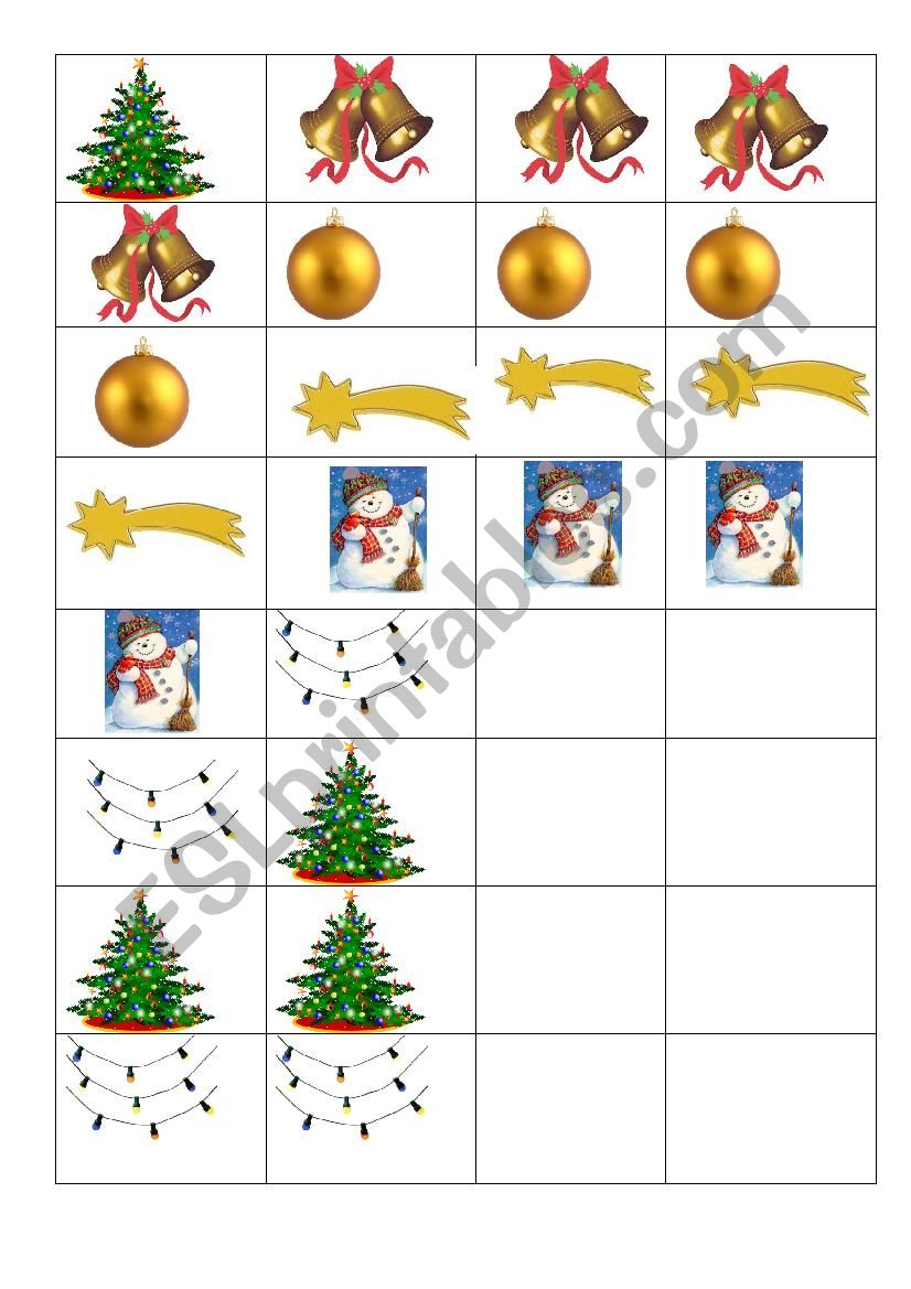 Christmas domino worksheet