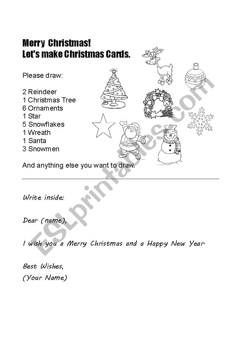 Making Christmas Cards worksheet