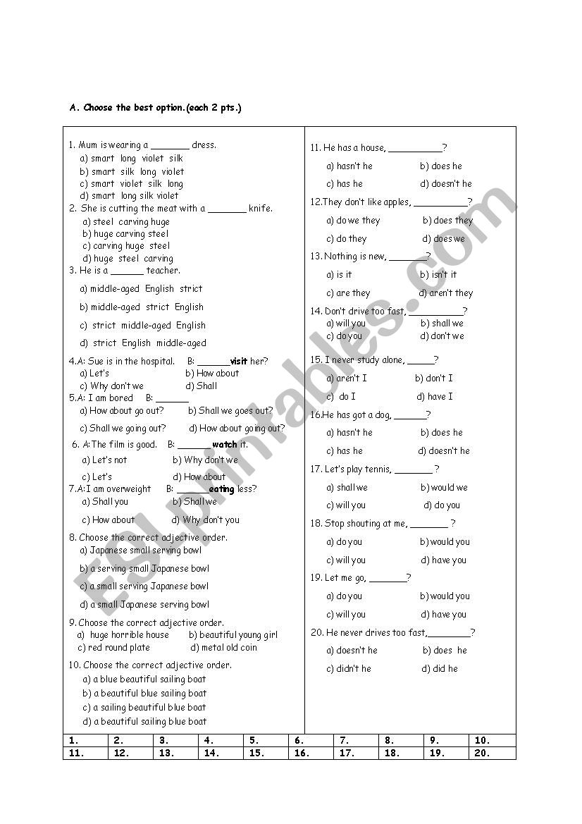 3rd exam for 10th classes worksheet