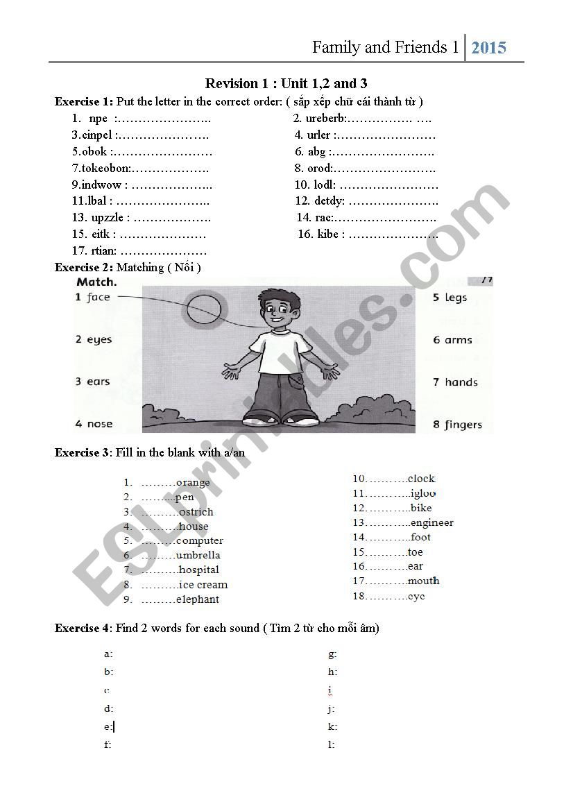 Revision 1 Unit 1 2 and 3 worksheet