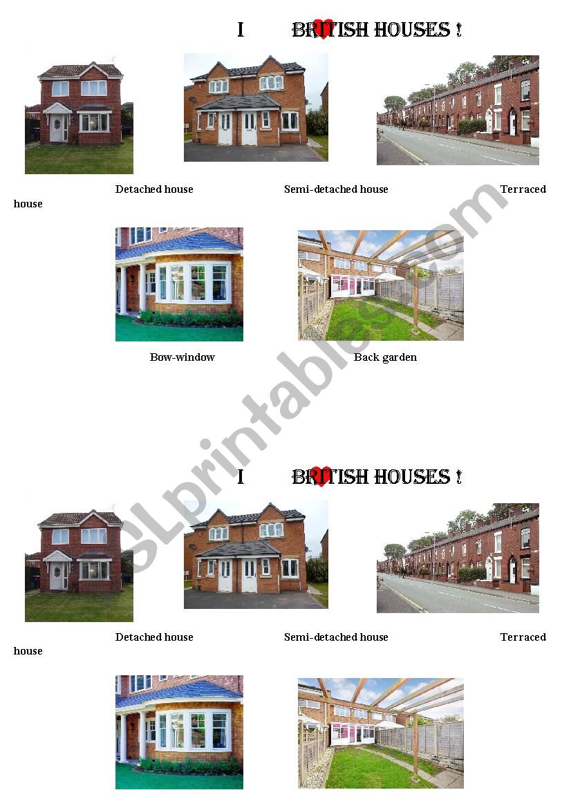 british houses - ESL worksheet by Maribulle