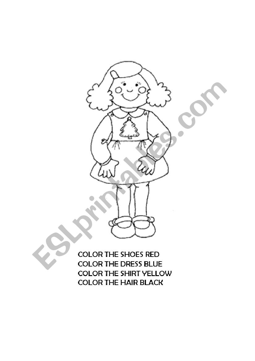 Coloring doll worksheet