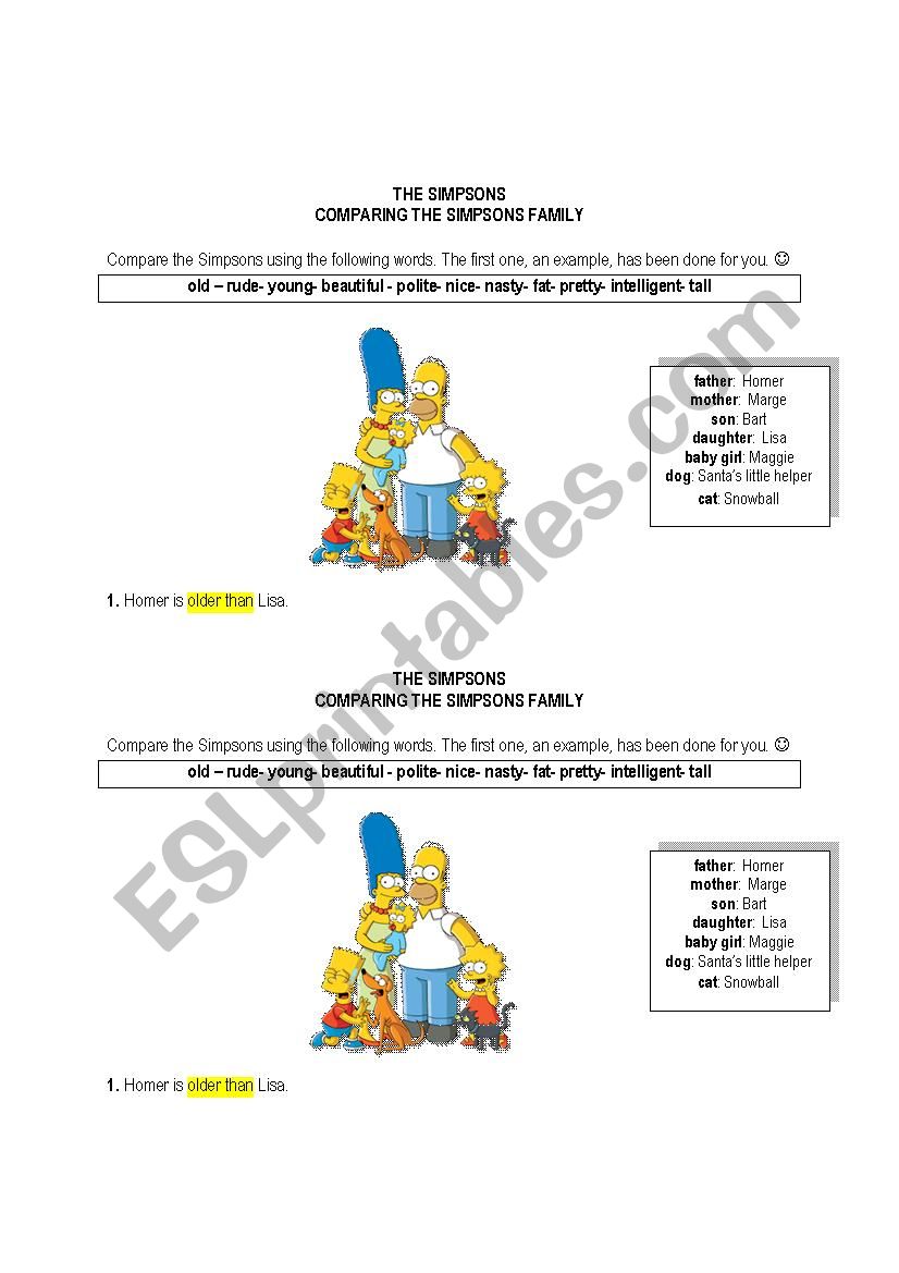 COMPARATIVES- THE SIMPSONS!!! :) 