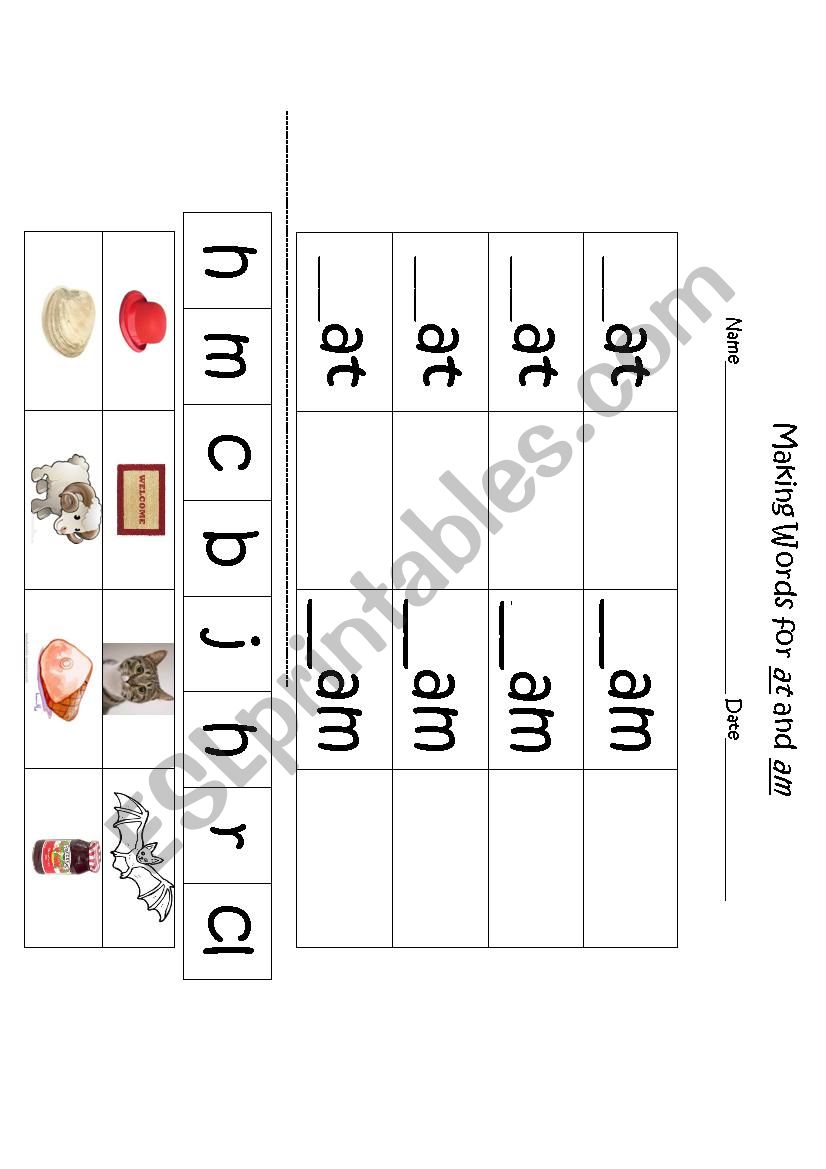 Word Family Activity worksheet