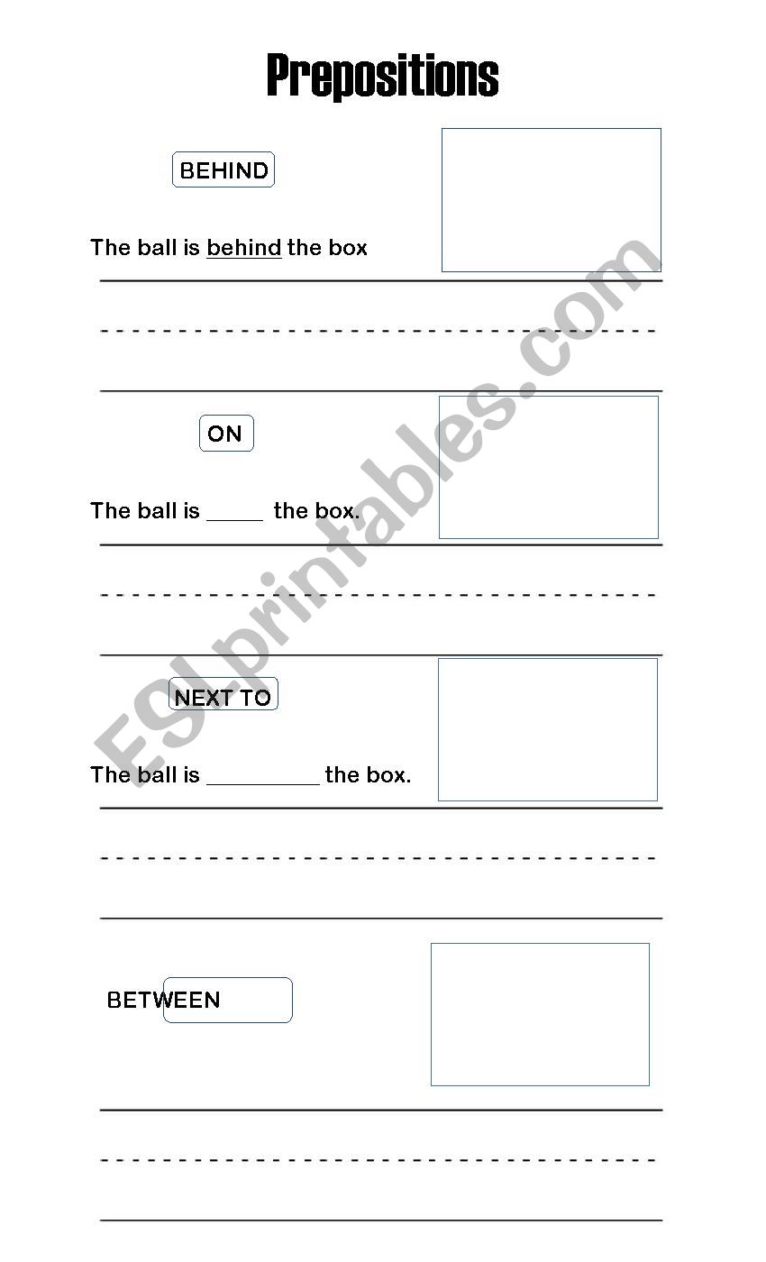 Prepositions Sentence Frames Scaffolded Writing