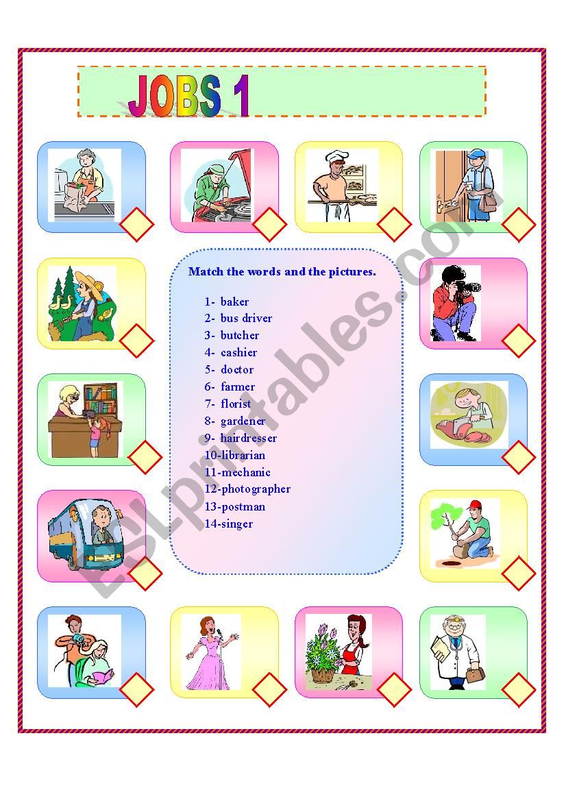 JOBS matching exercise1 worksheet