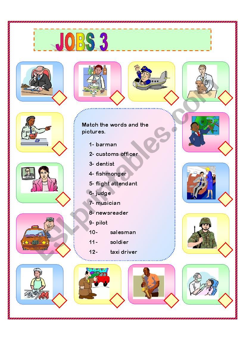 JOBS matching exercise3 worksheet