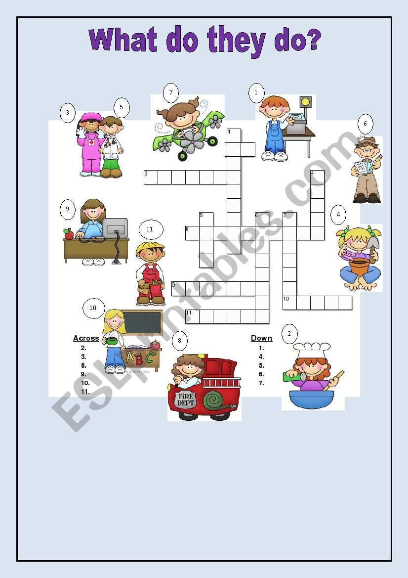 What Do They Do ESL Worksheet By Petite maman