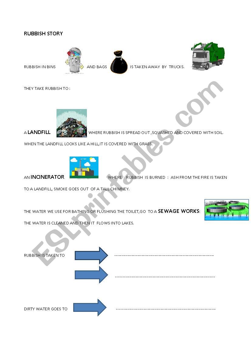 A RUBBISH STORY worksheet