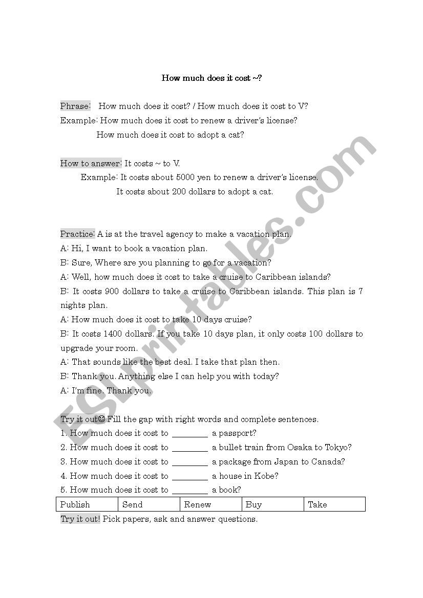 how-much-does-it-cost-esl-worksheet-by-doors33