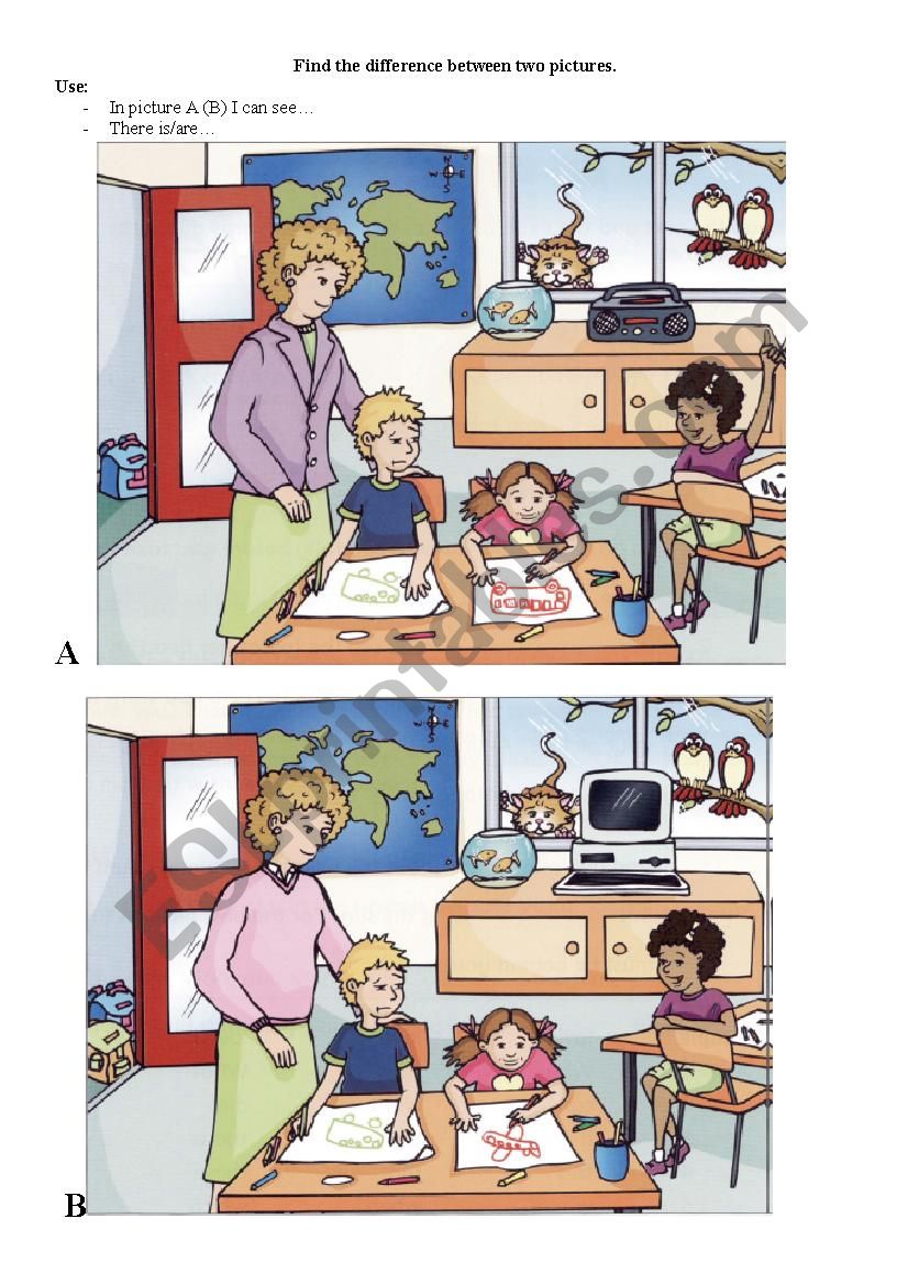 Find The Difference ESL Worksheet By Evclaz