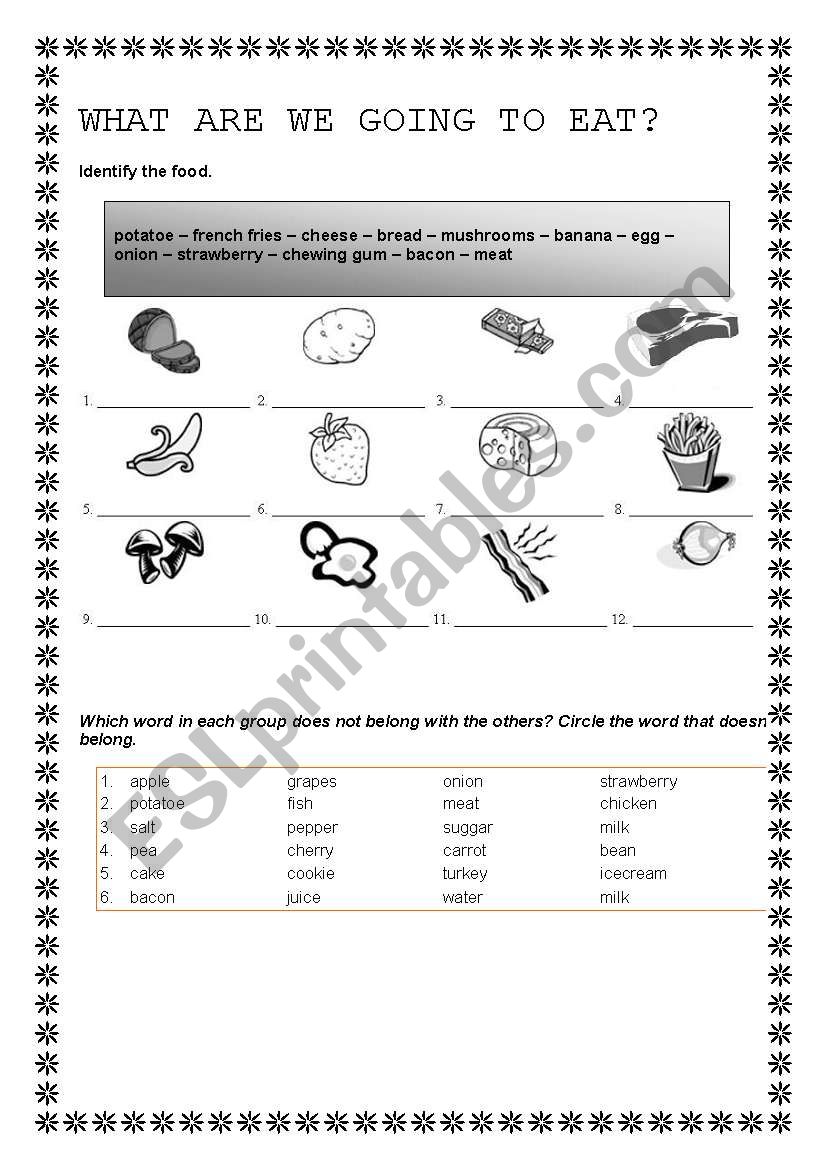 WHAT ARE WE GOING TO EAT? worksheet