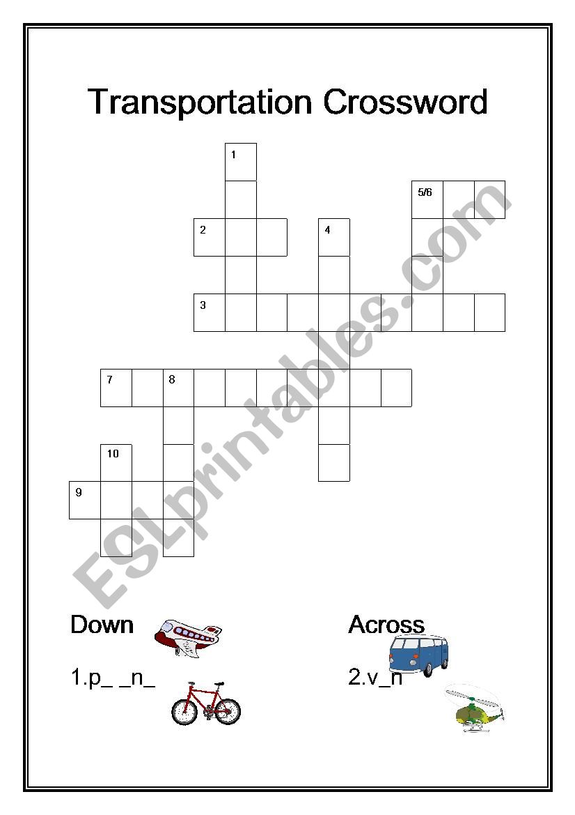 transportation worksheet