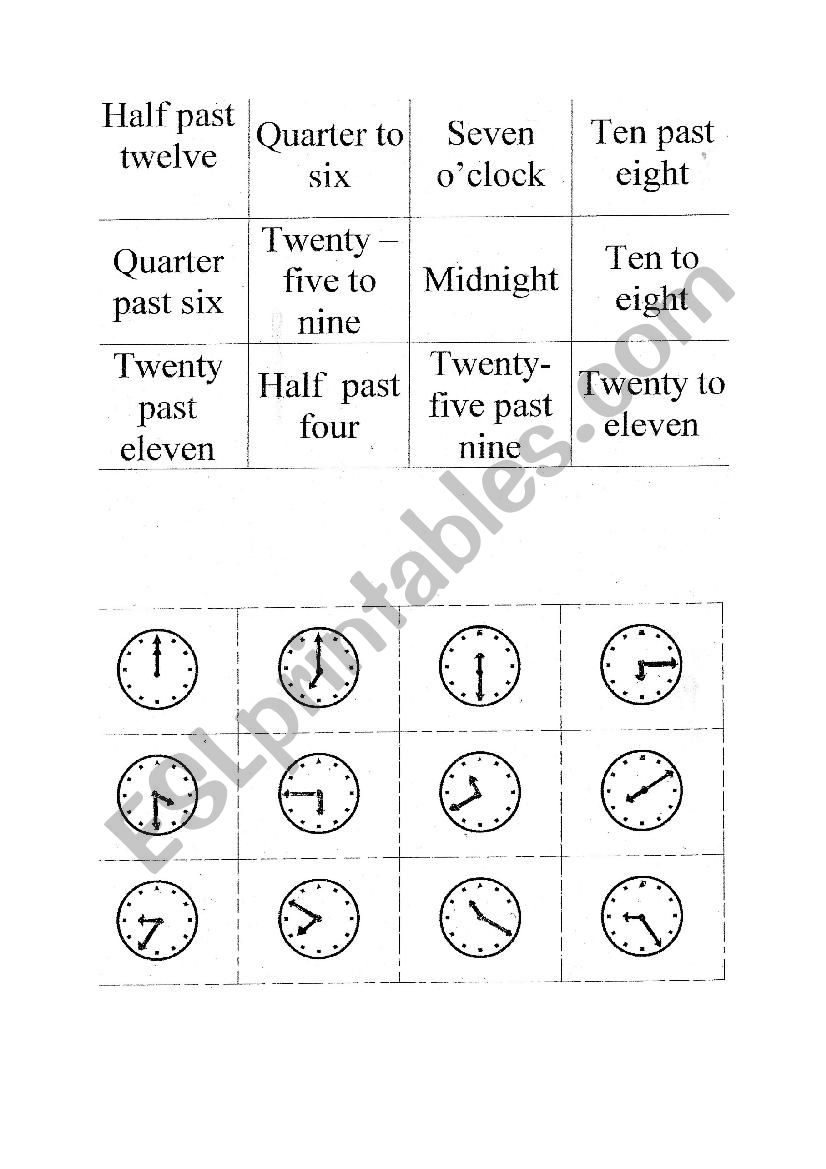 whats the time? worksheet