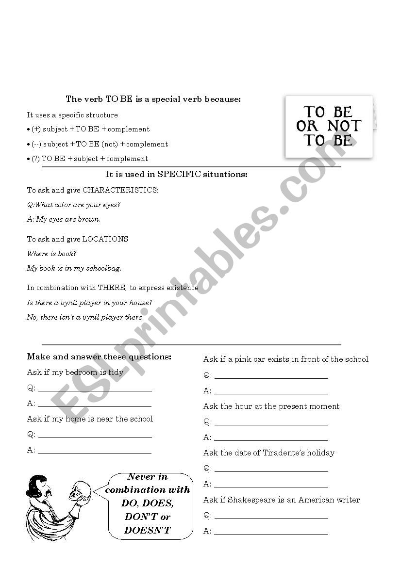 To Be or Not To Be - ESL worksheet by iamunhoz