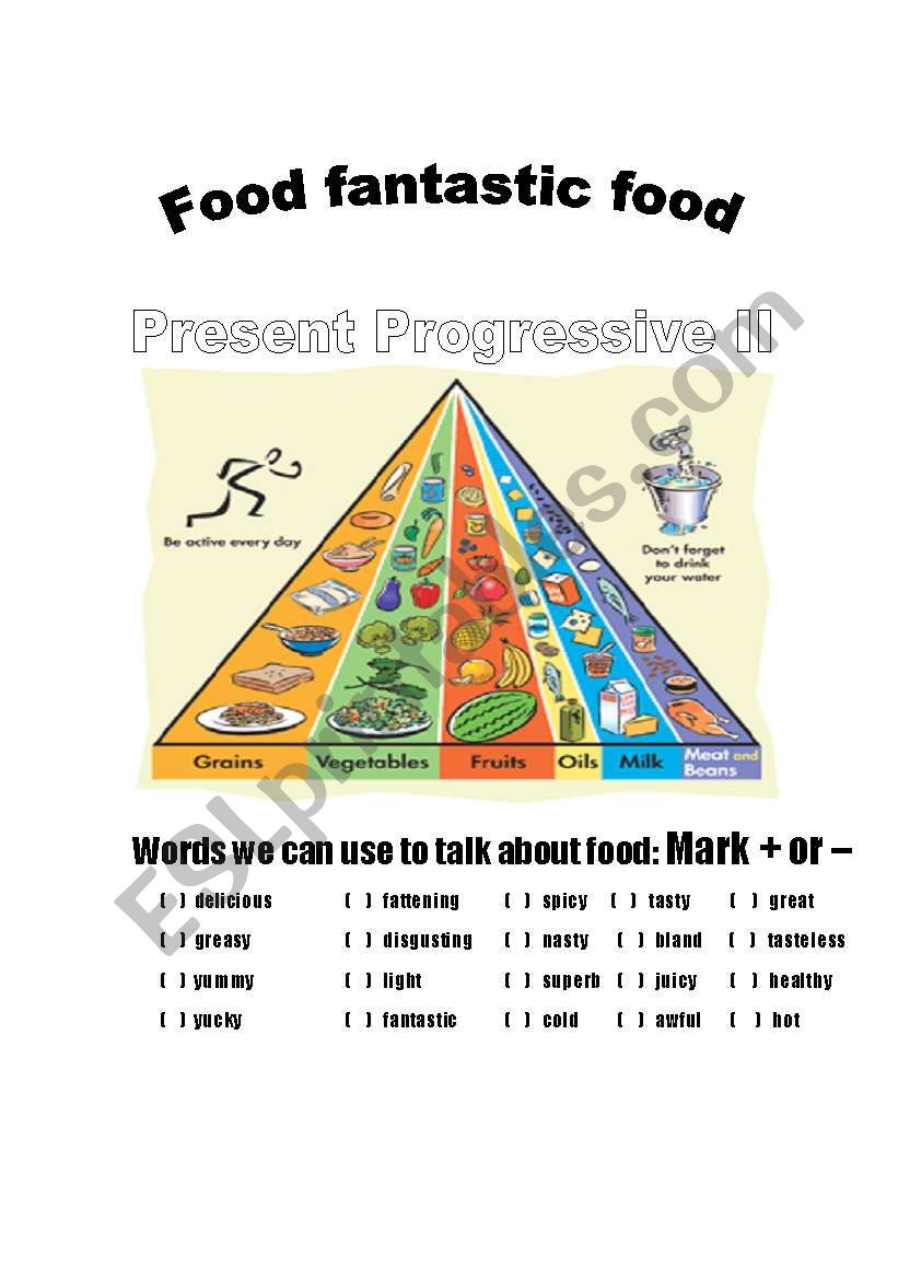 food worksheet