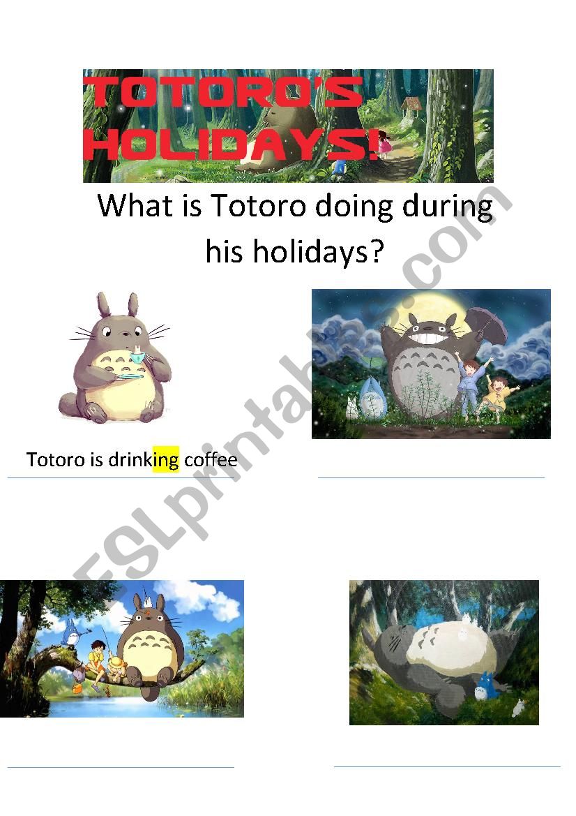 Totoros holidays worksheet