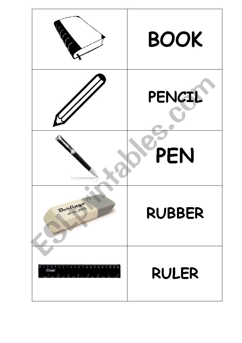 school things worksheet