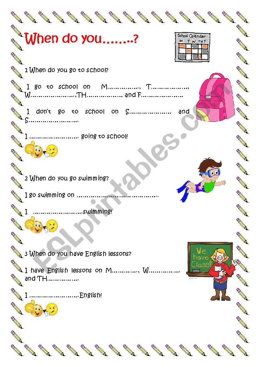 Days of the week +like/don´t like - ESL worksheet by wildg00se