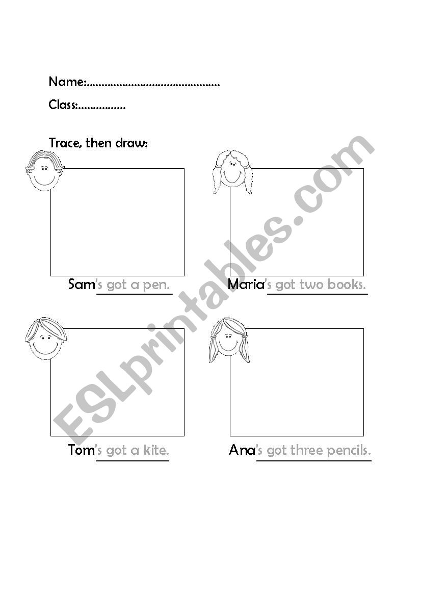 Trace then draw worksheet