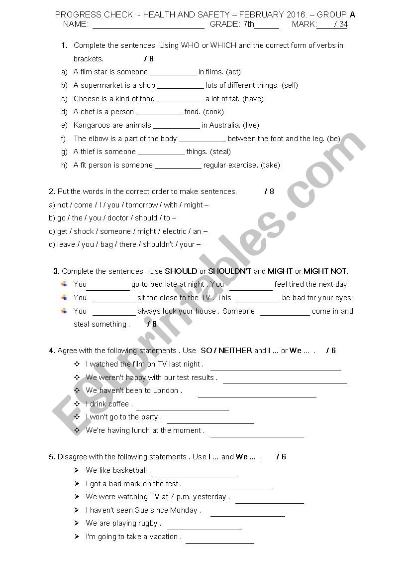 Modal verbs, relative pronouns