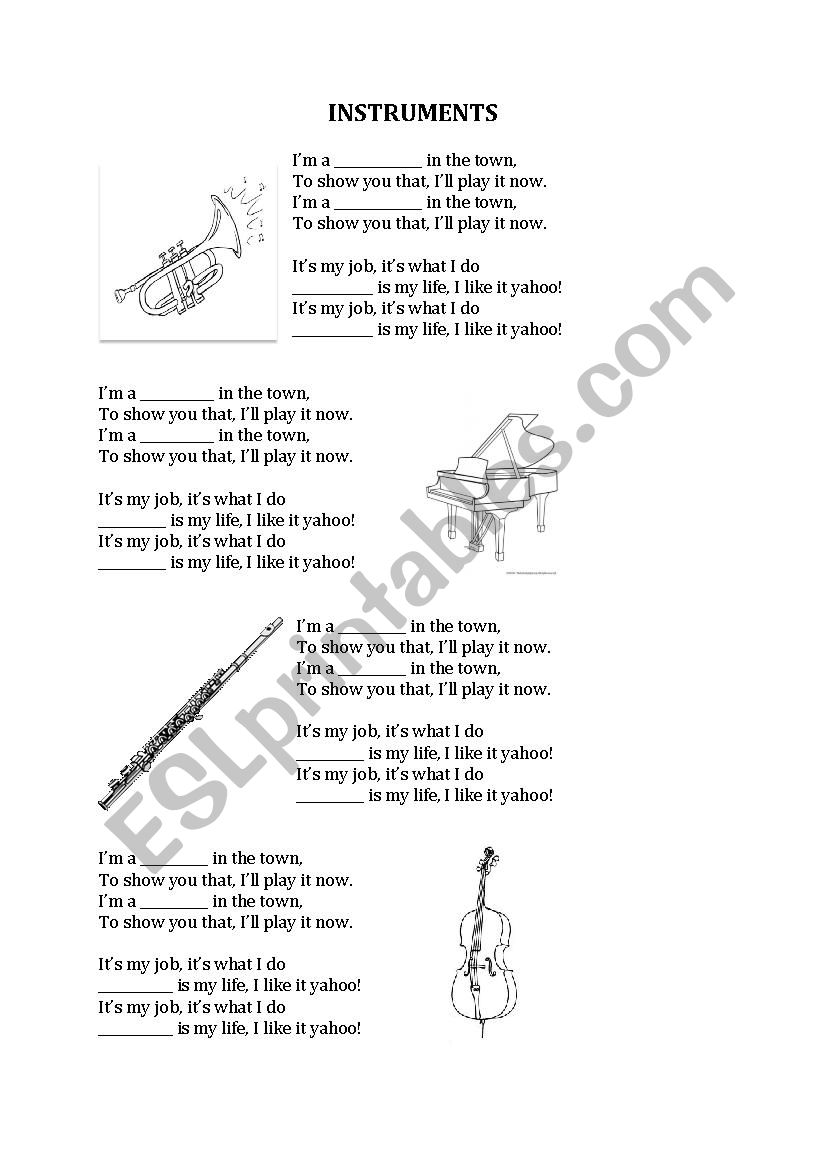 Instruments worksheet