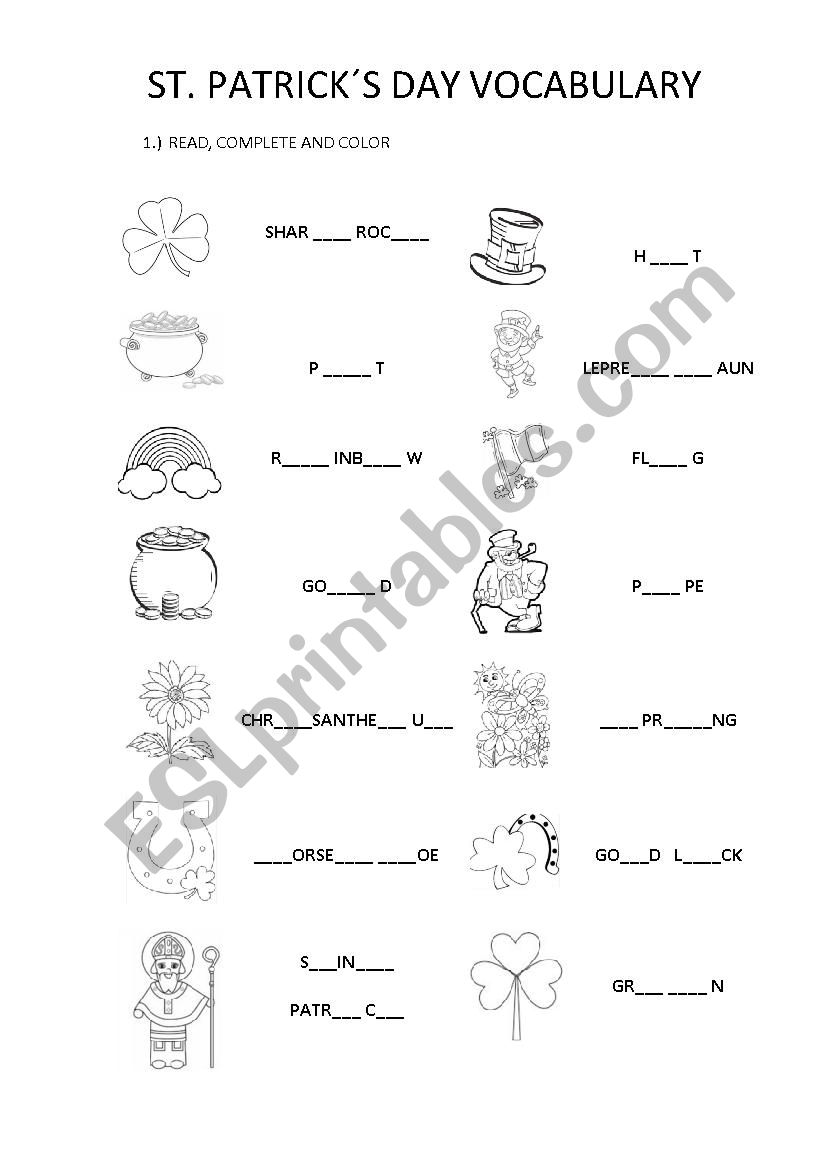 Saint Patrick´s Day - ESL worksheet by aletadini