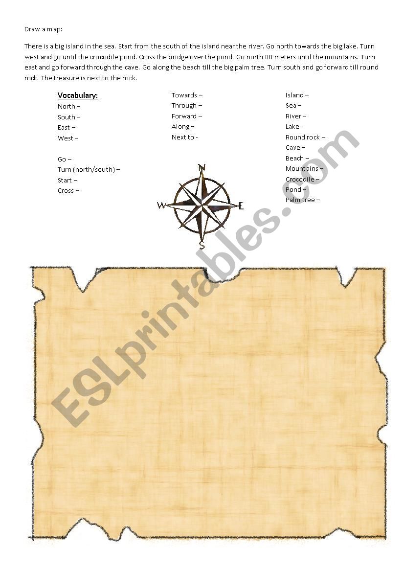 Draw a map worksheet