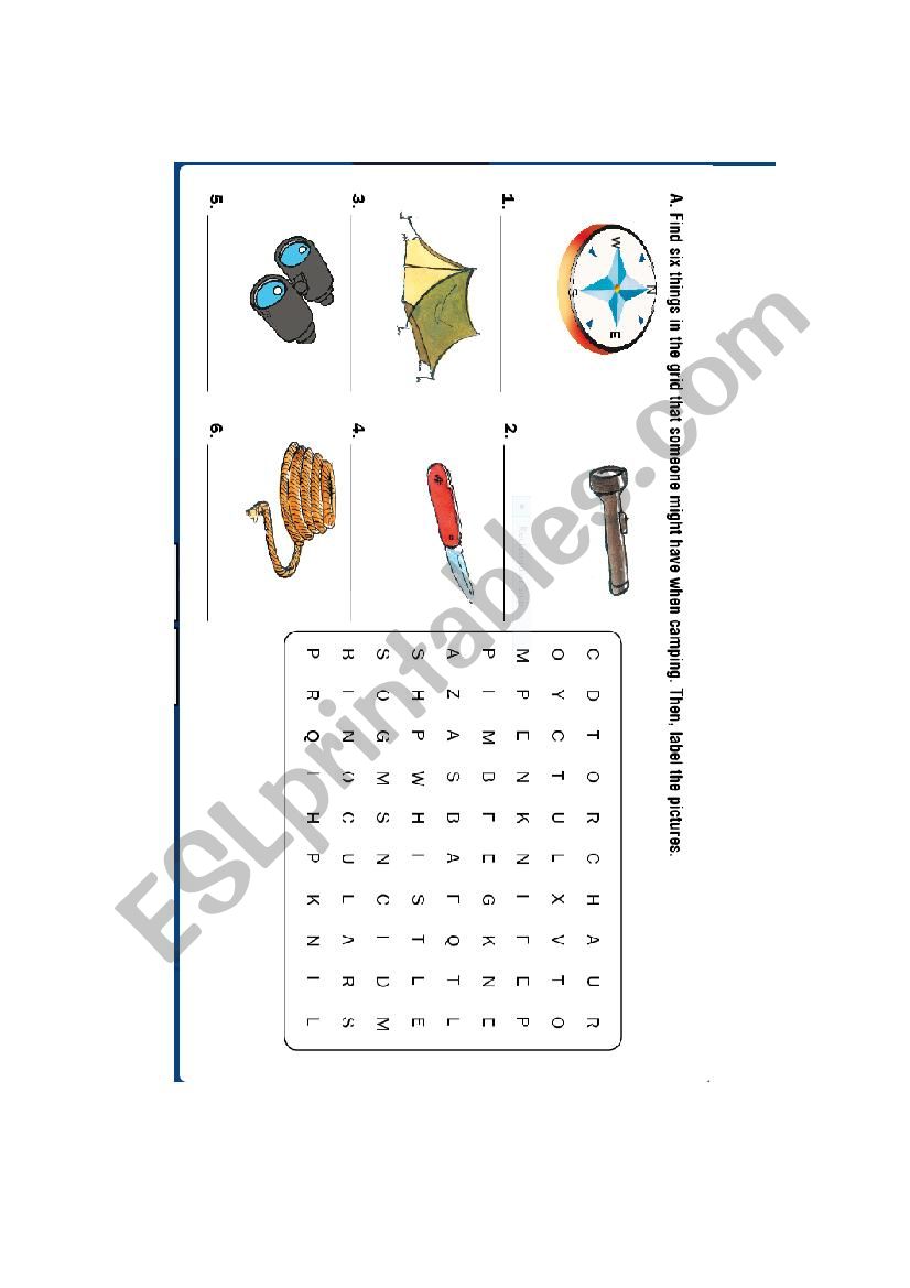 crossword worksheet