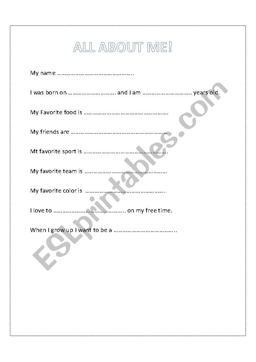 Student Profile Sheet worksheet
