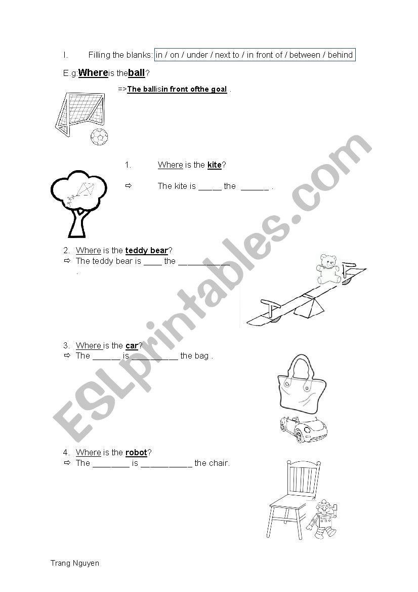 matching prepositions worksheet