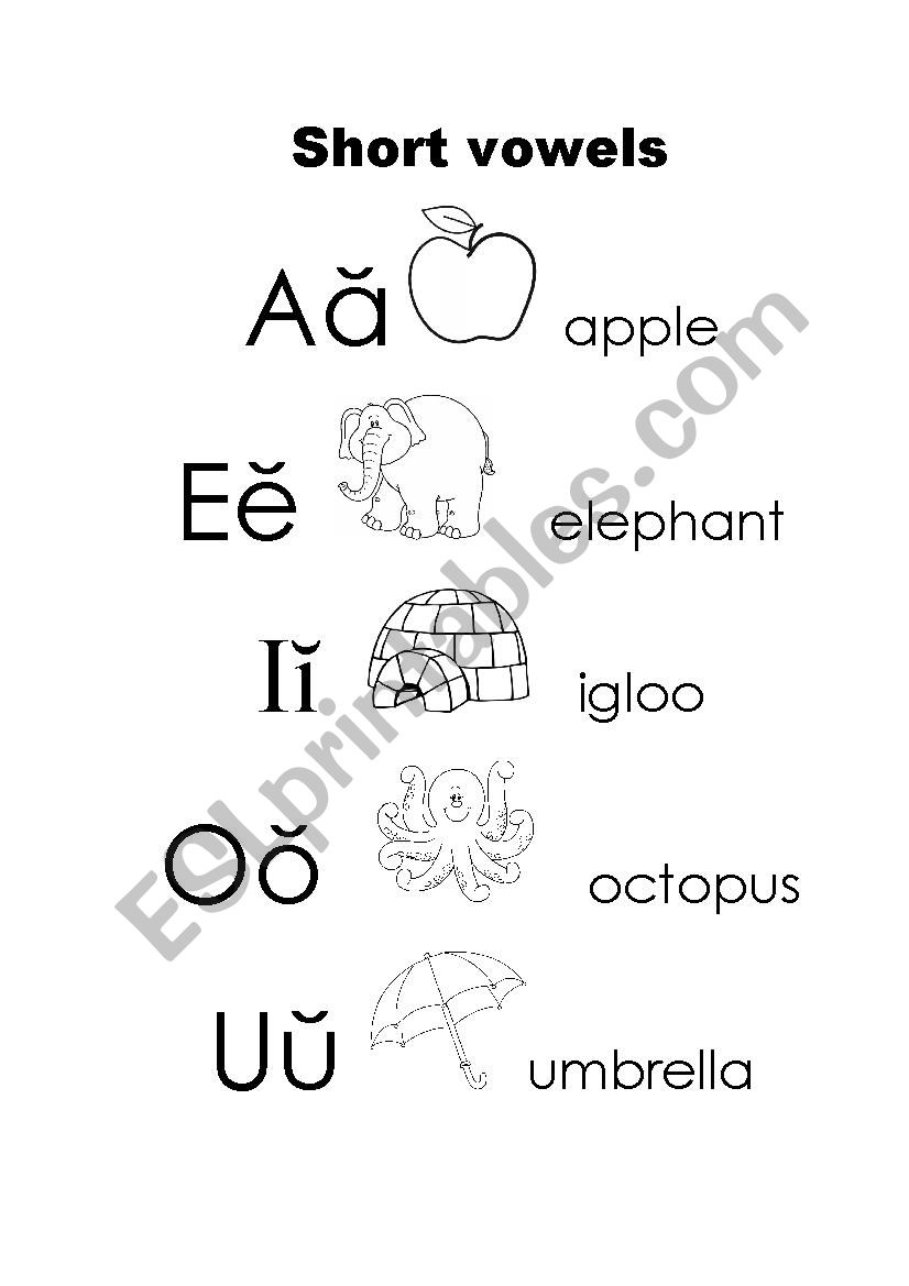 Short Vowels - ESL worksheet by lemislady