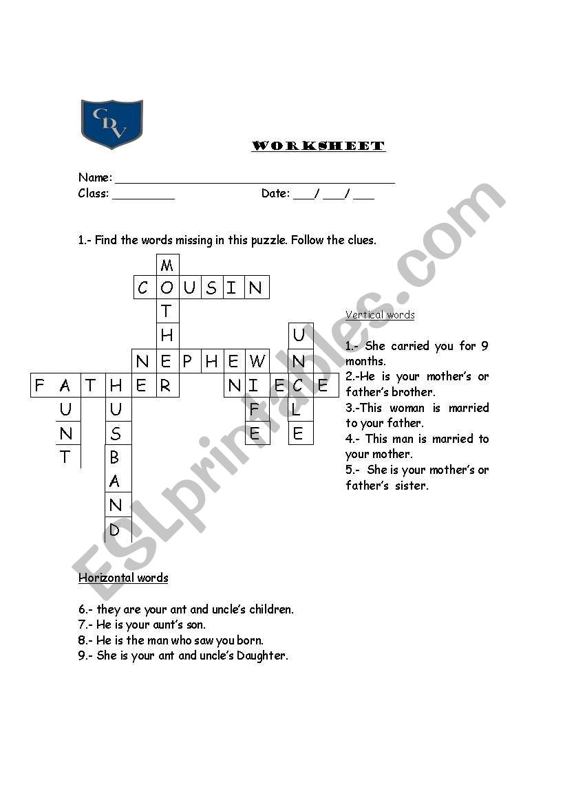 Puzzle worksheet