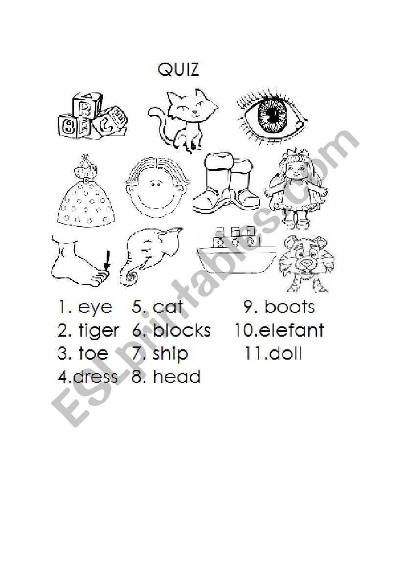 english quiz for children worksheet