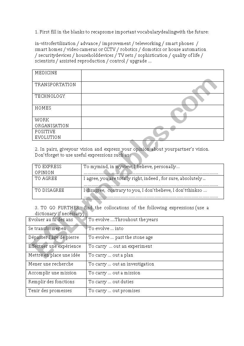 science vocab worksheet