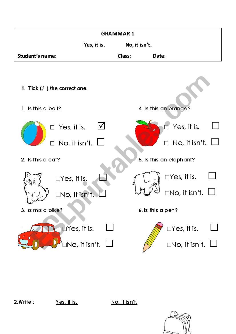 Grammar Point Yes It Is And No It Isn T Esl Worksheet By Kimthoanguyenthi