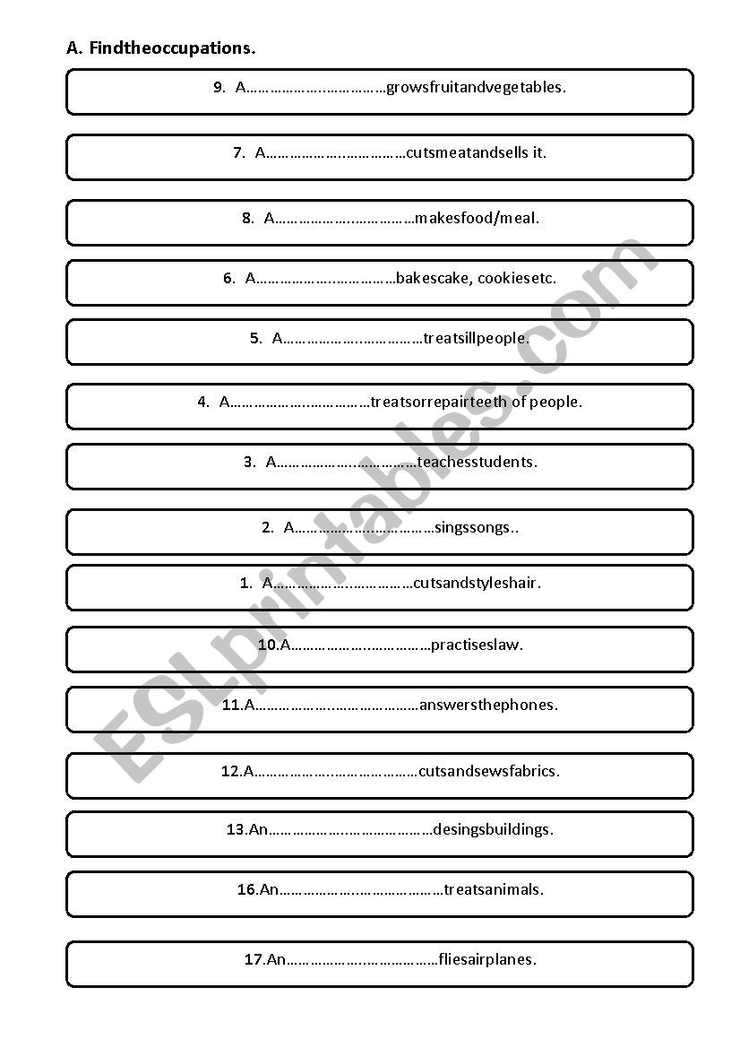 Jobs - ESL worksheet by serara