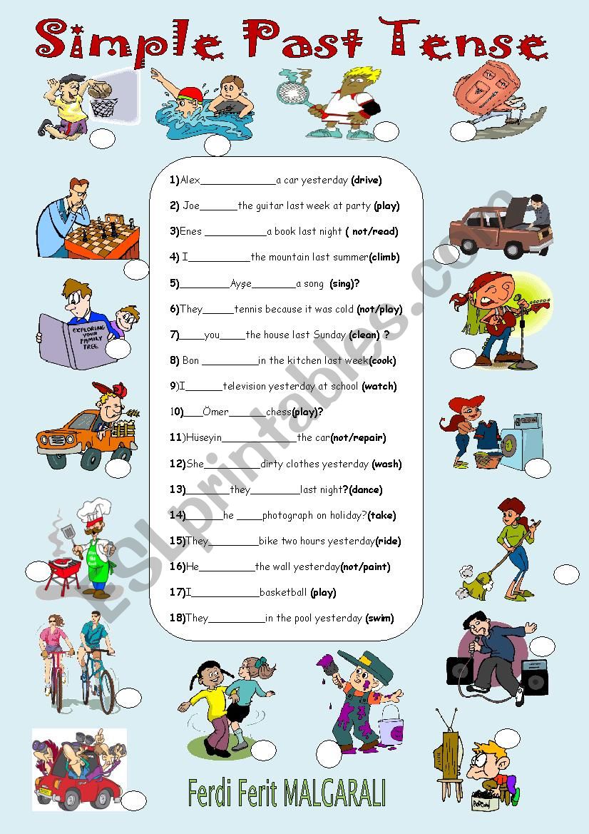 past tense worksheet