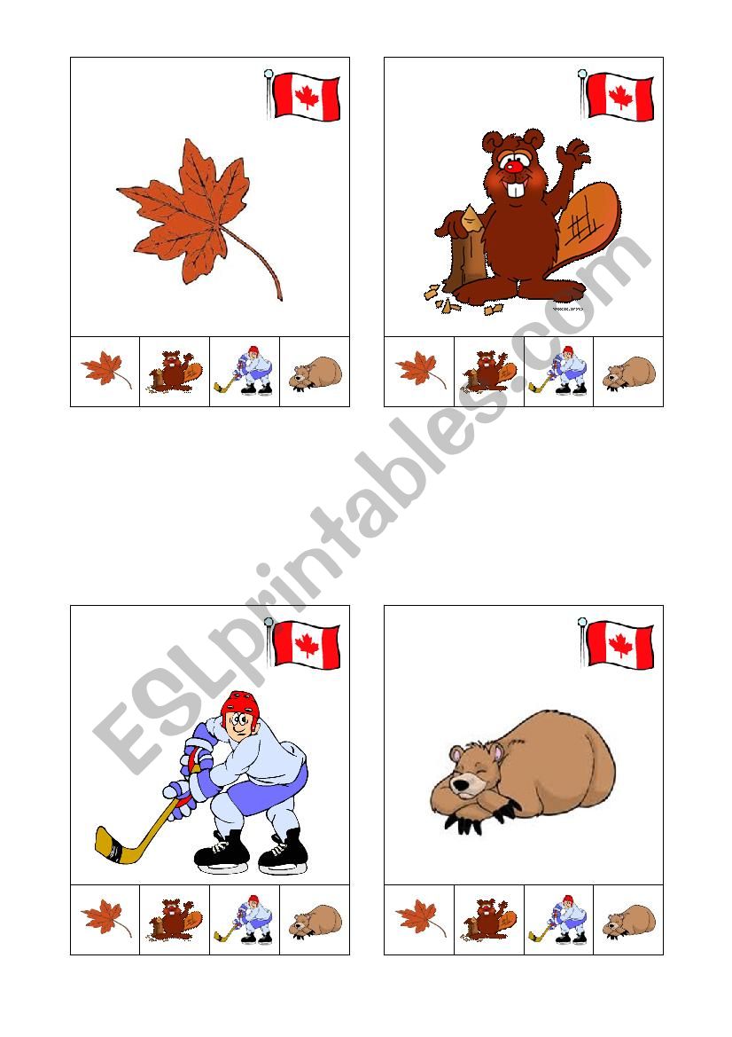 Happy families Canada card worksheet