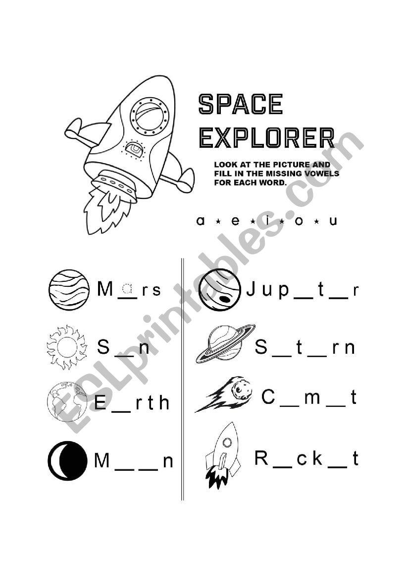 Space Explorer worksheet