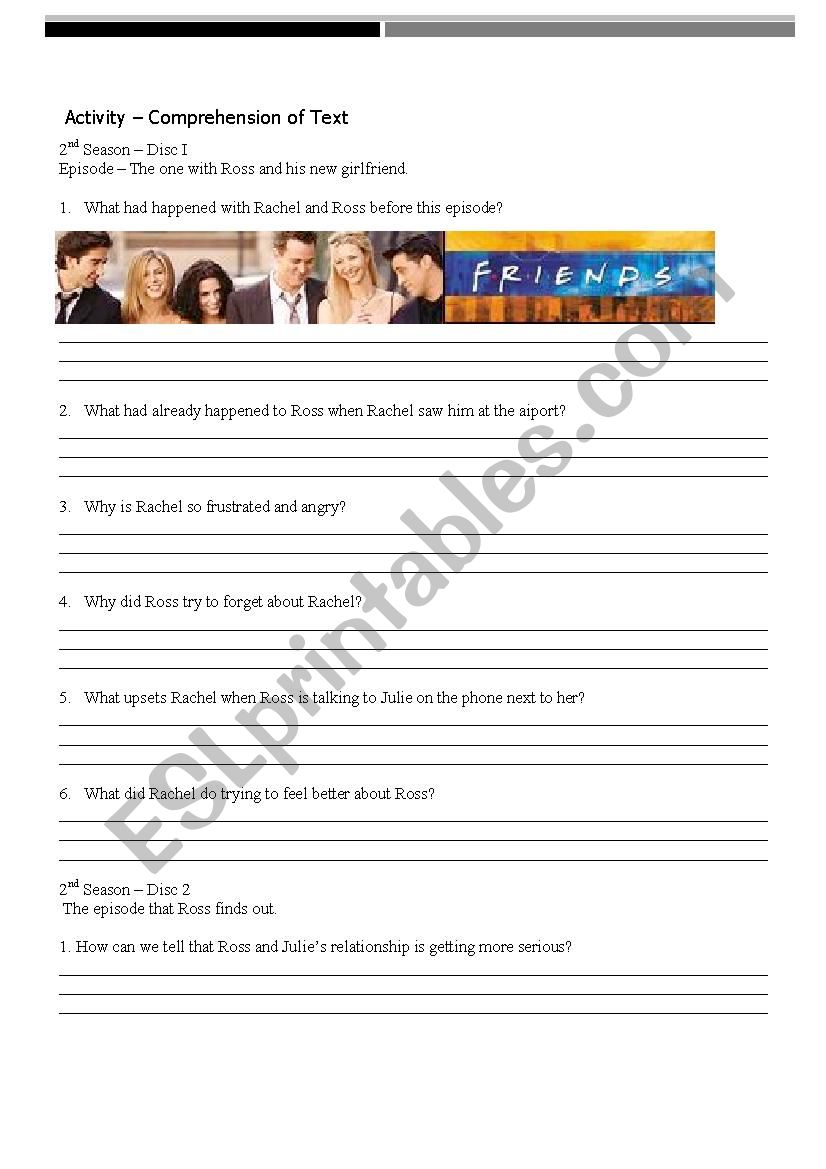 FRIENDS ACTIVITY worksheet