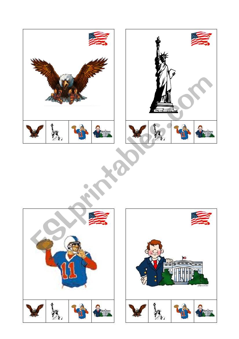 Happy families USA card worksheet