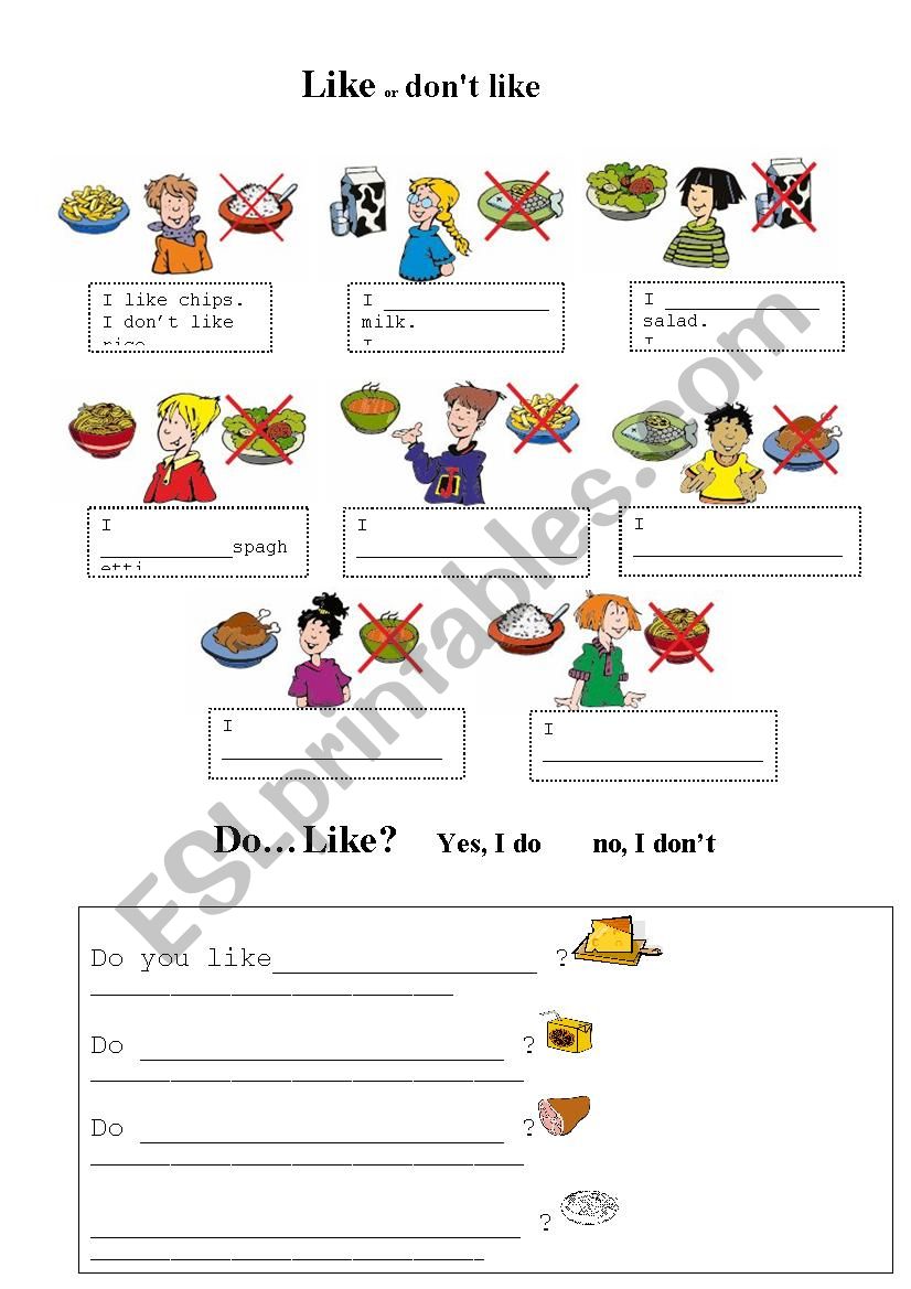 Like or Don´t Like - ESL worksheet by Paula_2