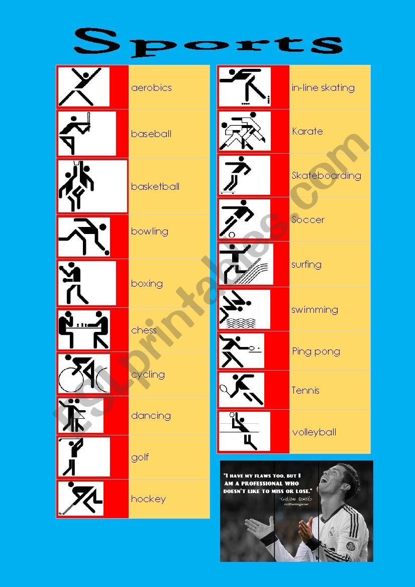 SPORTS  worksheet