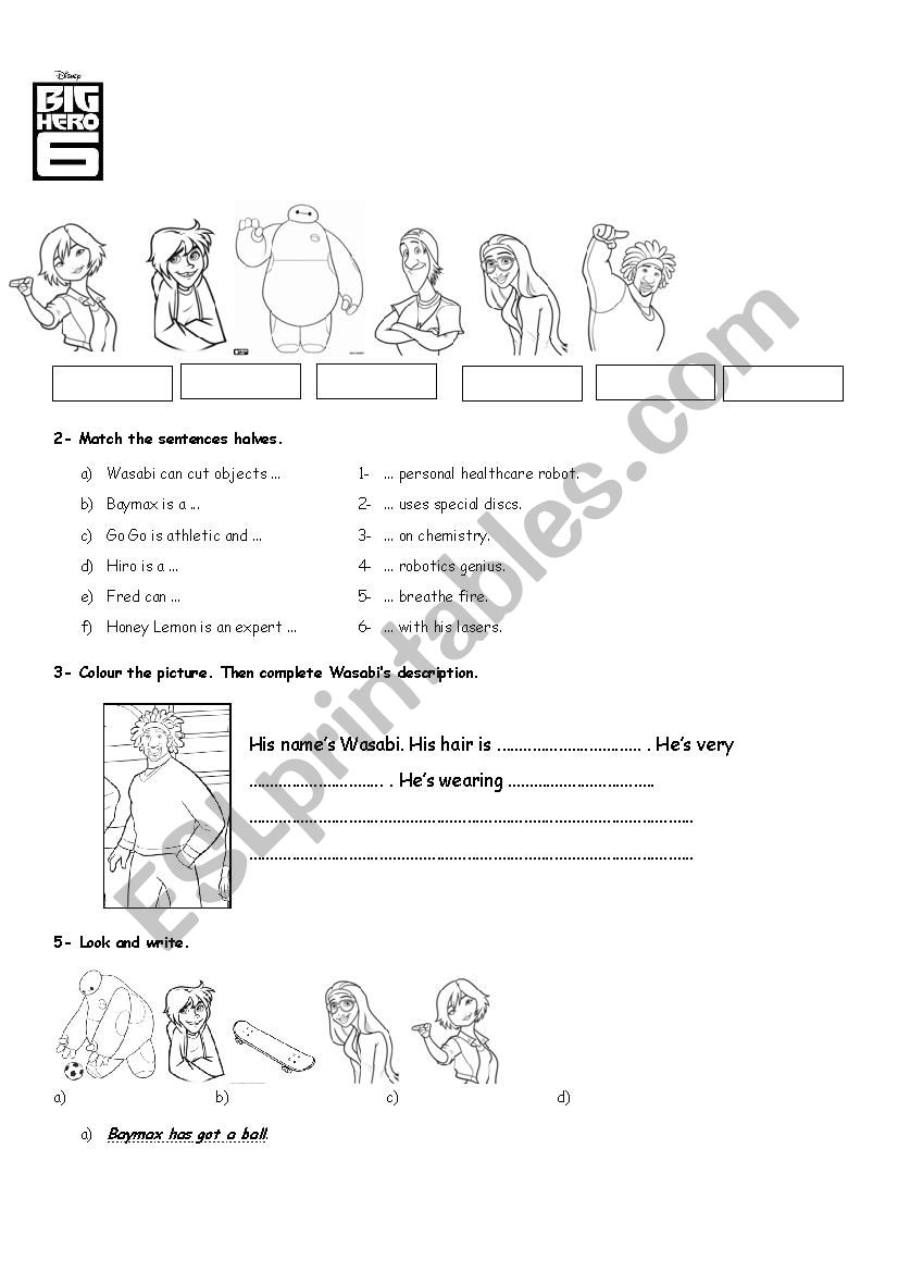 BIG HEROES worksheet